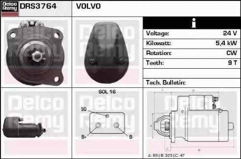 Remy DRS3764 - Starter autospares.lv