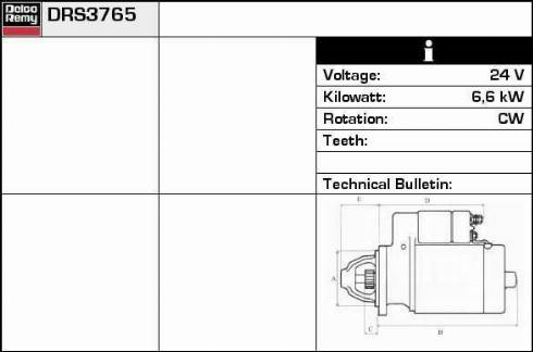 Remy DRS3765 - Starter autospares.lv