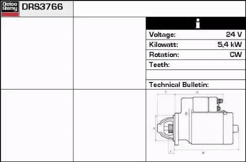 Remy DRS3766 - Starter autospares.lv