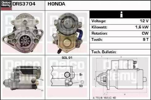 Remy DRS3704 - Starter autospares.lv