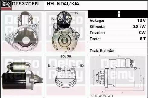 Remy DRS3708N - Starter autospares.lv