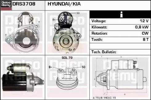 Remy DRS3708 - Starter autospares.lv