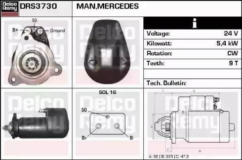 Remy DRS3730 - Starter autospares.lv