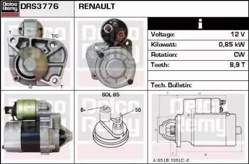 Remy DRS3776 - Starter autospares.lv