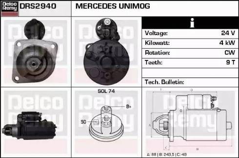 Remy DRS2940 - Starter autospares.lv