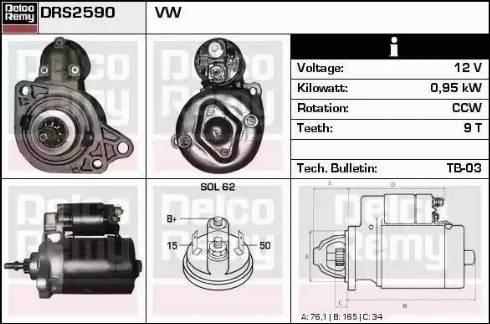 Remy DRS2590 - Starter autospares.lv