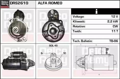 Remy DRS2610 - Starter autospares.lv