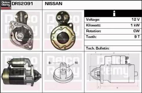 Remy DRS2091 - Starter autospares.lv