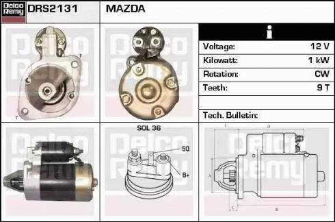 Remy DRS2131 - Starter autospares.lv