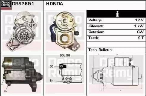 Remy DRS2851 - Starter autospares.lv