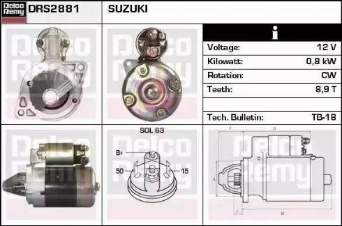 Remy DRS2881 - Starter autospares.lv