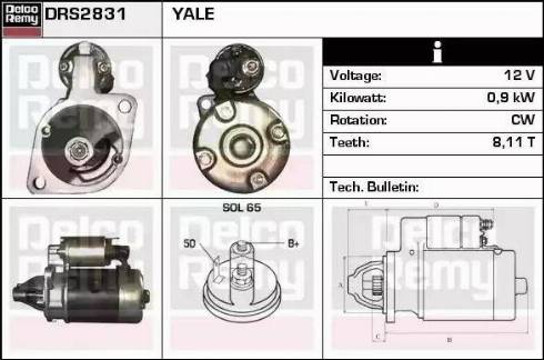 Remy DRS2831 - Starter autospares.lv