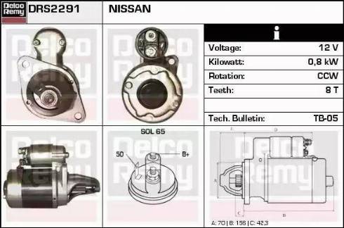 Remy DRS2291 - Starter autospares.lv