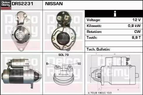 Remy DRS2231 - Starter autospares.lv