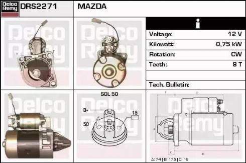 Remy DRS2271 - Starter autospares.lv