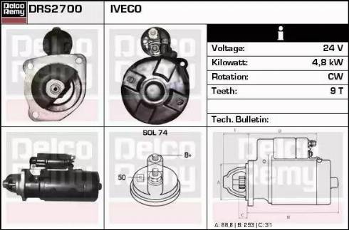 Remy DRS2700 - Starter autospares.lv