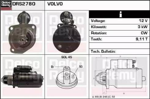 Remy DRS2780 - Starter autospares.lv