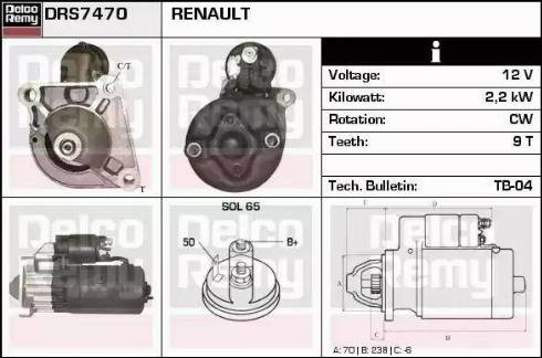 Remy DRS7470 - Starter autospares.lv