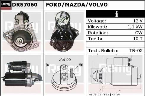 Remy DRS7060X - Starter autospares.lv