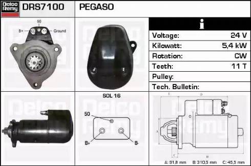 Remy DRS7100 - Starter autospares.lv