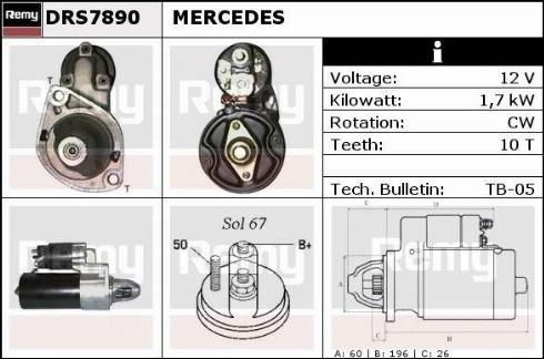 Remy DRS7890X - Starter autospares.lv