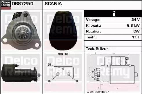 Remy DRS7250 - Starter autospares.lv