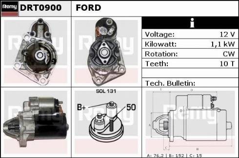 Remy DRT0900X - Starter autospares.lv