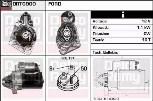 Remy DRT0900 - Starter autospares.lv