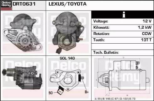 Remy DRT0631 - Starter autospares.lv