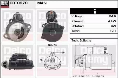 Remy DRT0070 - Starter autospares.lv