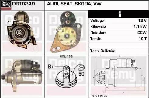 Remy DRT0240 - Starter autospares.lv