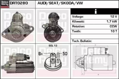 Remy DRT0280 - Starter autospares.lv