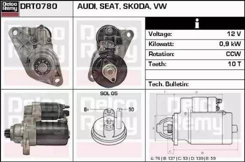 Remy DRT0780 - Starter autospares.lv