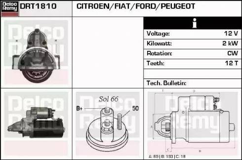 Remy DRT1810 - Starter autospares.lv