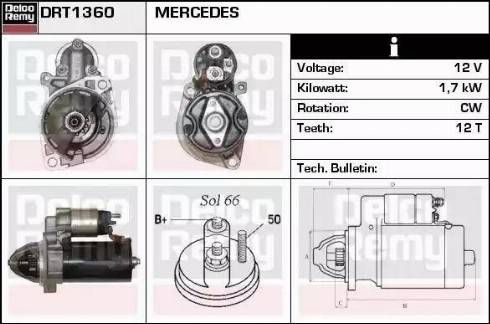 Remy DRT1360 - Starter autospares.lv