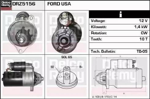 Remy DRZ5156 - Starter autospares.lv