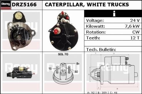 Remy DRZ5166 - Starter autospares.lv