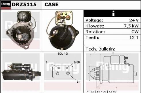 Remy DRZ5115 - Starter autospares.lv