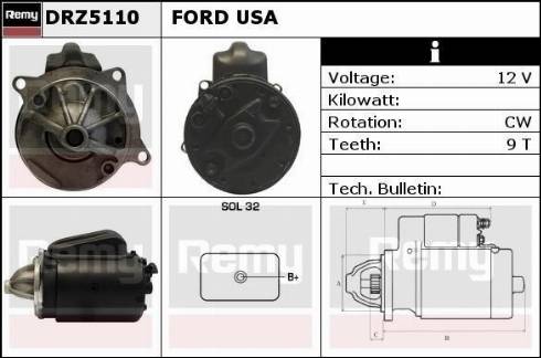 Remy DRZ5110 - Starter autospares.lv