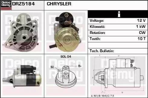 Remy DRZ5184 - Starter autospares.lv