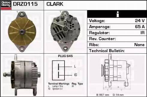 Remy DRZ0115 - Alternator autospares.lv