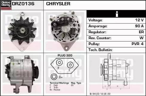 Remy DRZ0136 - Alternator autospares.lv