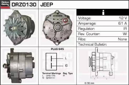 Remy DRZ0130 - Alternator autospares.lv