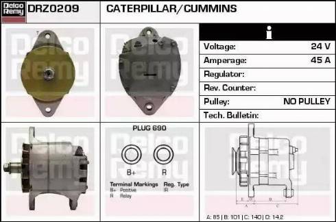 Remy DRZ0209 - Alternator autospares.lv