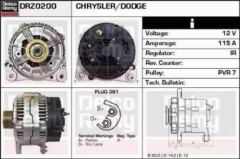 Remy DRZ0200 - Alternator autospares.lv