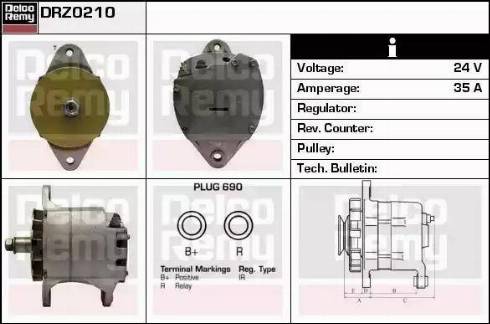 Remy DRZ0210 - Alternator autospares.lv