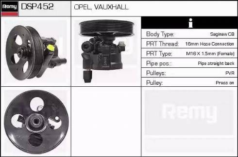 Remy DSP452 - Hydraulic Pump, steering system autospares.lv