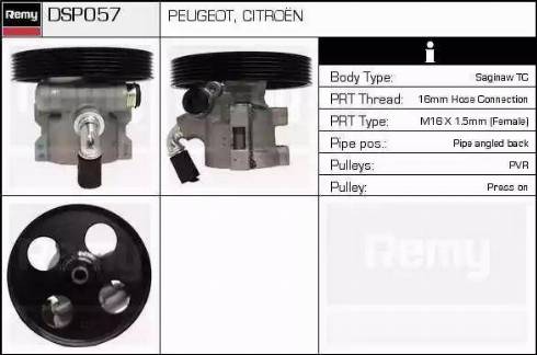 Remy DSP057 - Hydraulic Pump, steering system autospares.lv