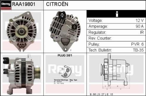 Remy RAA19801 - Alternator autospares.lv