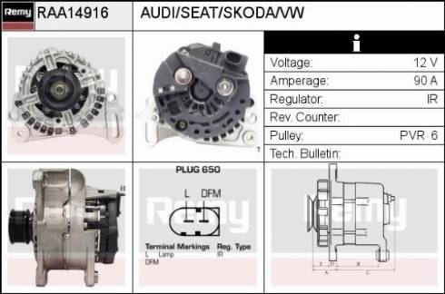 Remy RAA14916 - Alternator autospares.lv